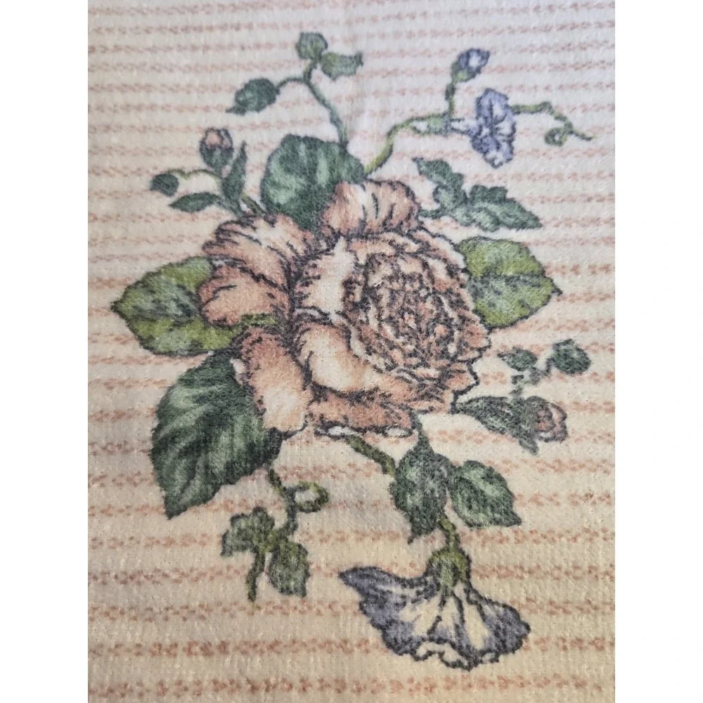 Vintage Louis Nichole Floral Washcloth Set of 2 NWOT Pink Rose Cottagecore 1988